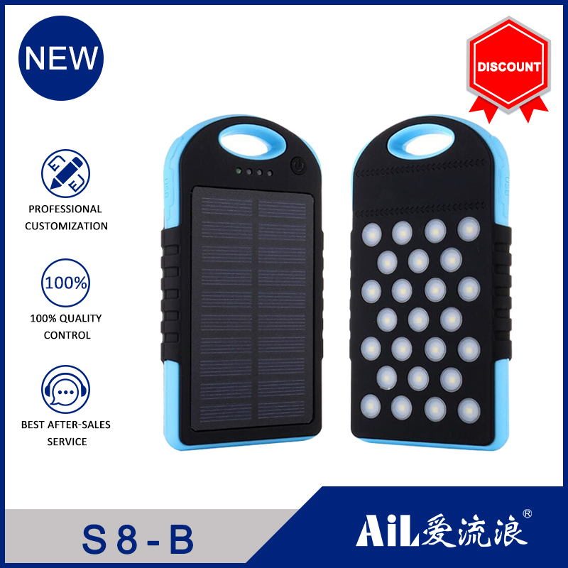 S8-B solar powered LED flashlight 25 light is easy to charge